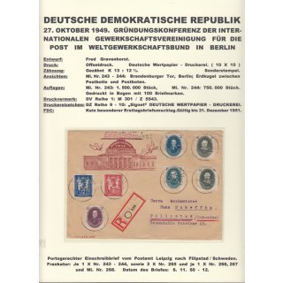 DDR 1949, Mich.-Nr.: 243+44  ++  Fernbrief nach Filipstadt  Schweden