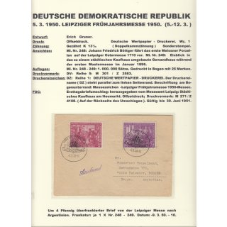 DDR 1950, Mich.-Nr.: 248+49 gest. gelaufen  auf Brief nach Argentienien