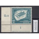 DDR 1951, Mich.-Nr.: 280 ** DZ   Eckrand    Druckerzeichen