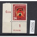 DDR 1951, Mich.-Nr.: 293 ** DV 1   Eckrand   Druckvermerk