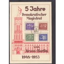 DDR 1952, Mich.-Nr.: 303-06  gestempelt Gedenkblatt