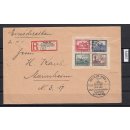 DR 1930, Mich.-Nr.: 446-449 Einzelmarken Block 1 gestempelt auf Brief
