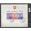 Schweiz 1936 : Mi.-Nr.:Block 2 gestempelt geprüft  Attest