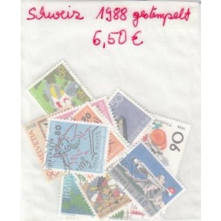 Schweiz 1988 : Mi.-Nr.: Komplett gest. unter 20 %
