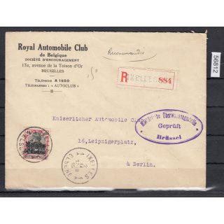 Belgien 1916, Brief  "Royal Automobile Club"   ZENSUR