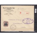 Belgien 1916, Brief  "Royal Automobile Club"...