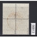 Rumänien 1918, Mi.-Nr. 8 b + Za  gestempelt 4er.-Block  geprüft   Mi. 275,00