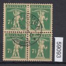 Schweiz 1924 : Mi.-Nr.:202 gestempelt+gummi 4er.-Block