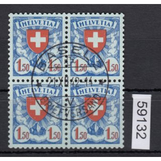 Schweiz 1924 : Mi.-Nr.:196 y  gestempelt+gummi  4er.-Block