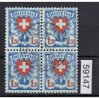 Schweiz 1924 : Mi.-Nr.:196 z  gestempelt   4er.-Block
