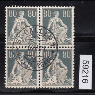 Schweiz 1915 : Mi.-Nr.:141 y  gestempelt  4er.-Block