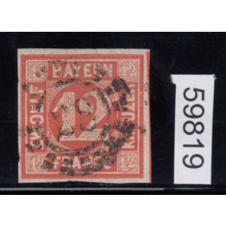 AD Bayern 1850, Mich.-Nr.: 6 I gestempelt  Plattenfehler I geprüft  Befund