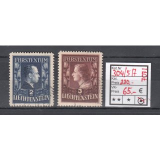Liechtenstein 1951 : Mi.-Nr.:304+05 A gestempelt