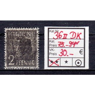 Bizone 1948  Mi. Nr. 36 II DK ** geprüft/Befund